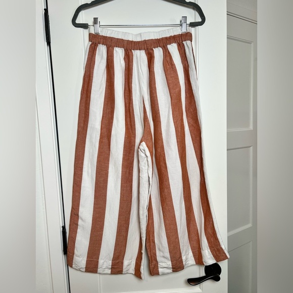 Madewell Huston Pull-On Crop Pants in Evelyn Stripe (Small) - Picture 5 of 6